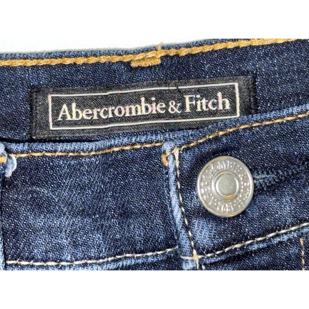 Abercrombie & Fitch Blue Denim High Rise High Waisted Jean Shorts Womens Size 26 - Picture 5 of 10